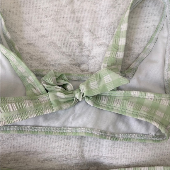 GB Girls Green and White Checkered Bikini - Picture 3 of 4